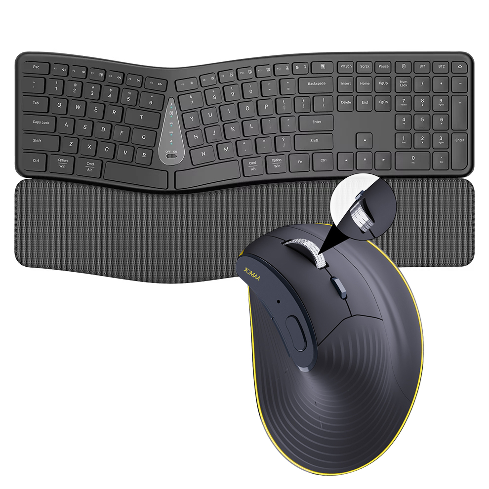 Gaming Keyboard Bluetooth - 2.4G Wireless Keyboard Mouse Combo,Comfortable Natural