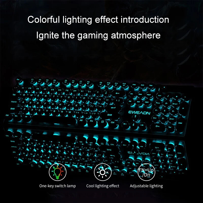 Retro Punk Mechanical Feel Key - огляд і ціна Gaming Keyboard And Mouse