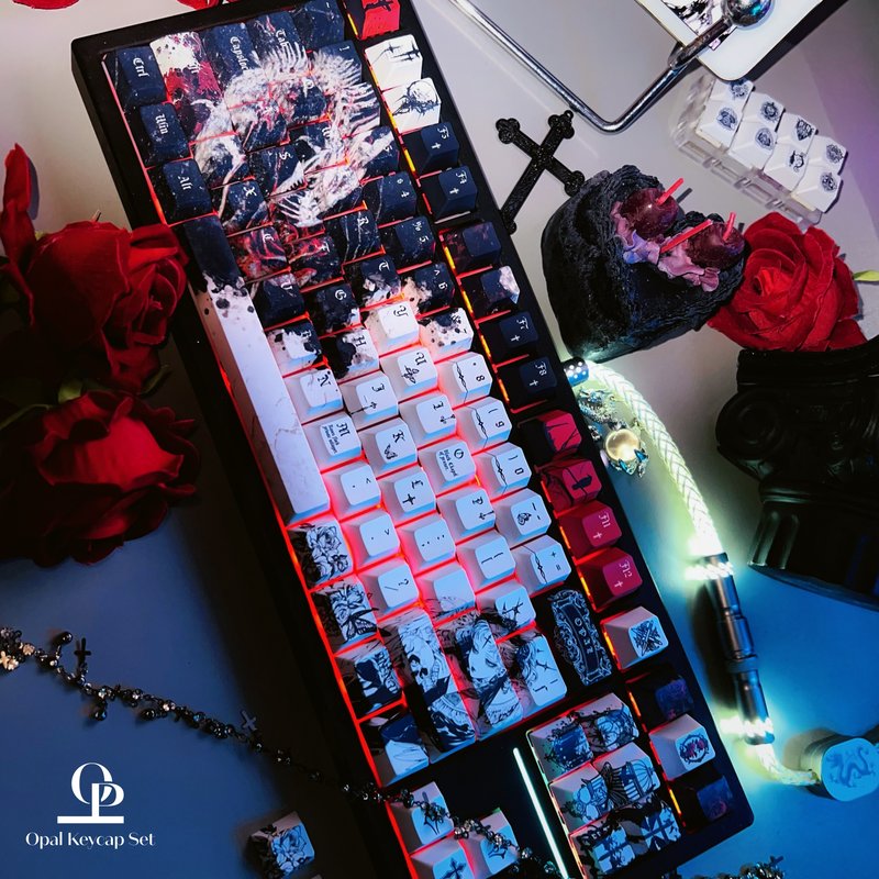 Black White Theme Keycap PBT F - огляд і ціна Keyboard Gaming Black