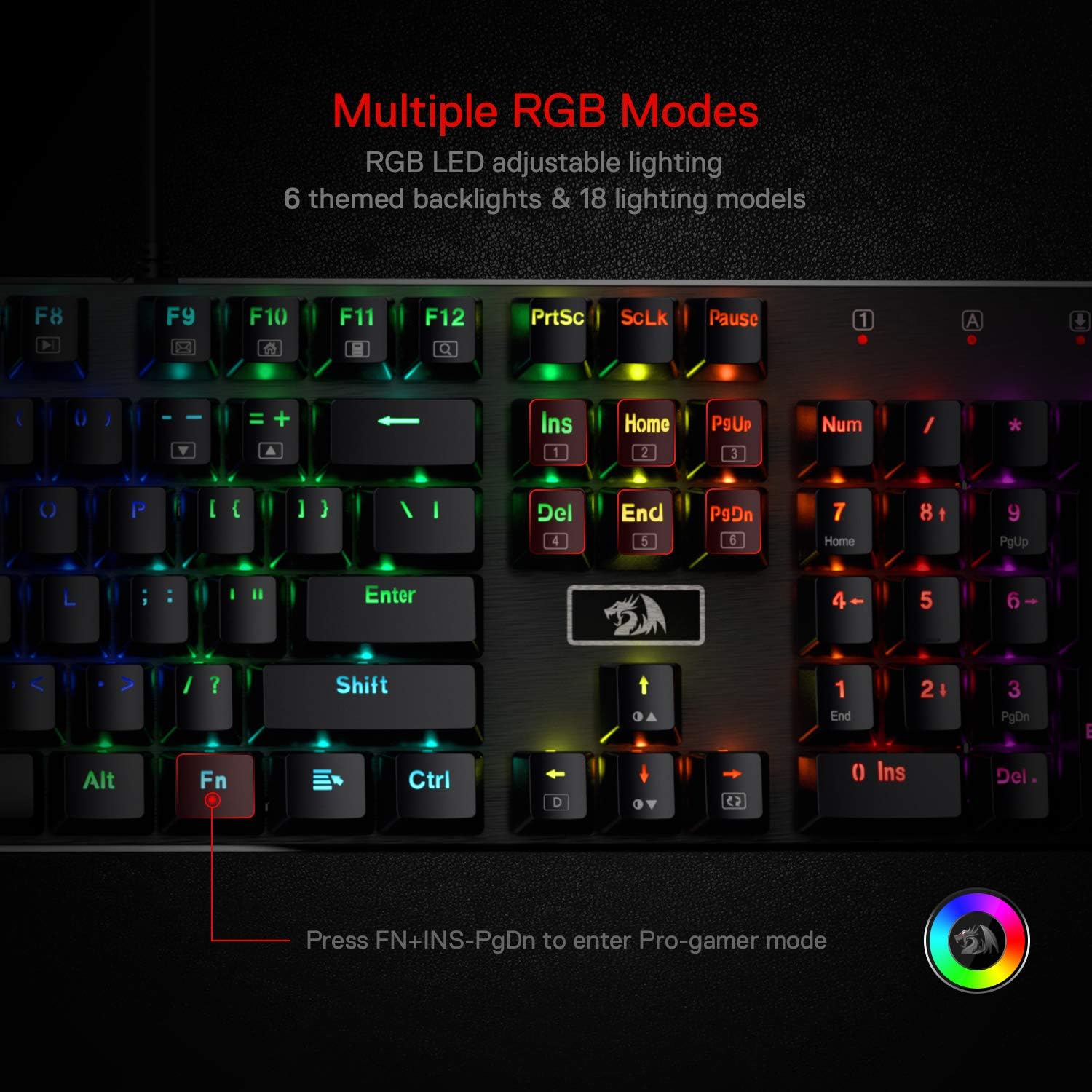Redragon K556 RGB LED Backlit  - огляд і ціна Gaming Keyboard No Noise