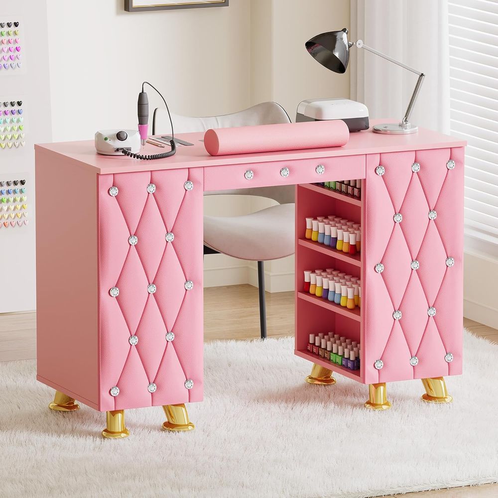 Manicure Table Nail Desk w/Dus - огляд і ціна Wrist Rest Wood