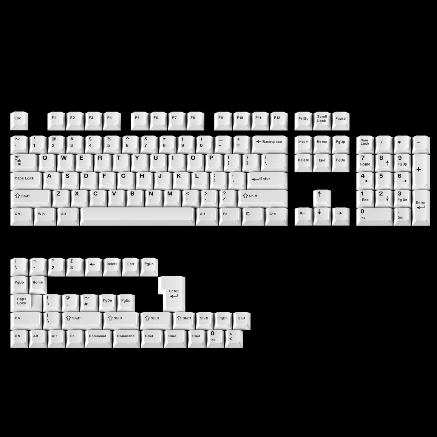 Minimalist Pure White Keycaps  - огляд і ціна Gaming Keyboard Bundle