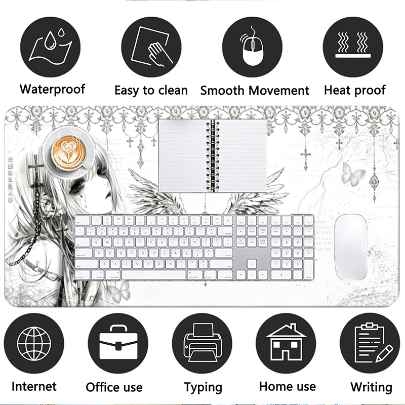 Leather Mousepad Black White A - огляд і ціна Gaming Keyboard And Mouse